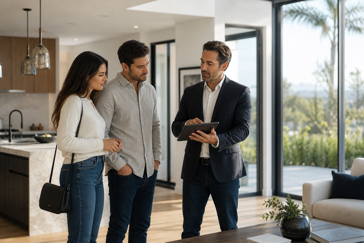 Buyer consultation in a modern Southern California home